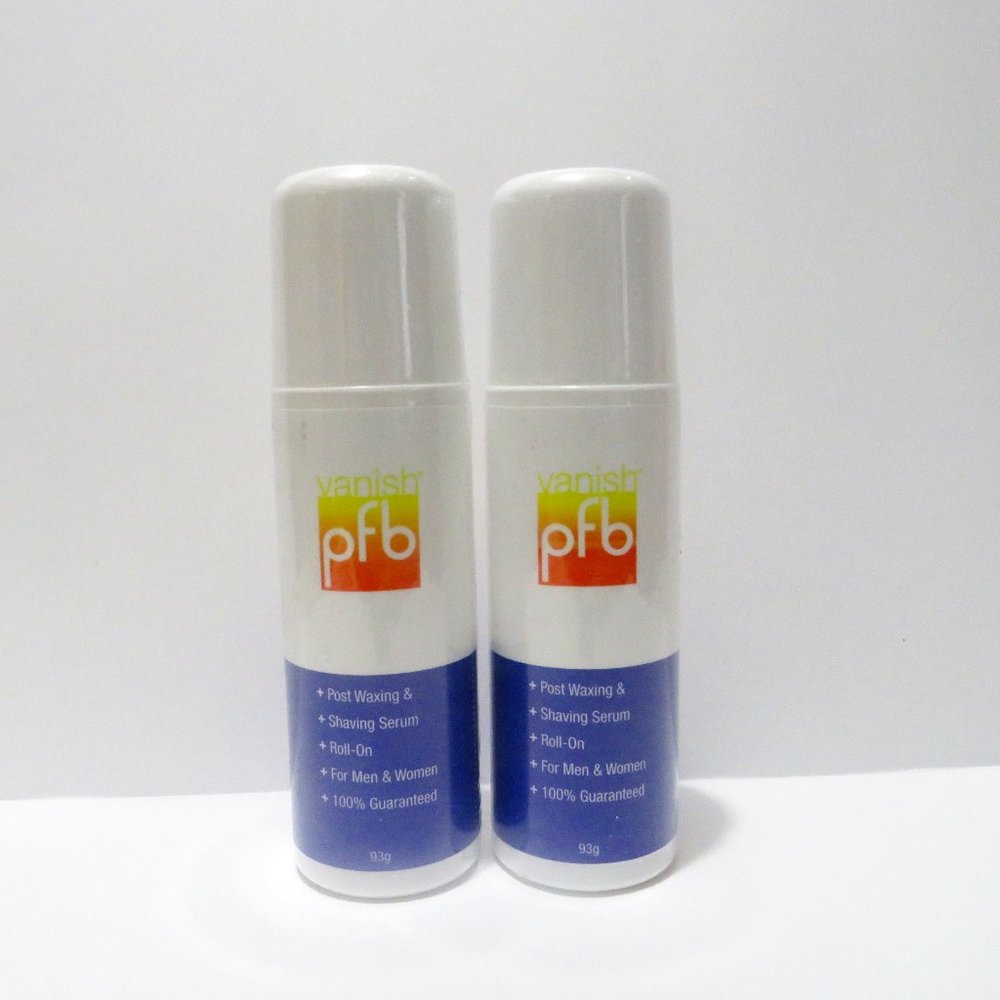 VANISH PFB POST WAXING - SHAVING SERUM - ROLL ON FOR MEN & WOMEN 93G 2 PC LOT